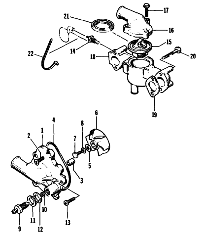 Parts Diagram for Arctic Cat 1995 ZR 580 SNOWMOBILE WATER PUMP/WATER MANIFOLD