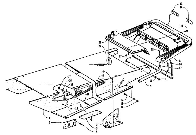 Parts Diagram for Arctic Cat 1995 EXT POWDER SPECIAL SNOWMOBILE TUNNEL AND REAR BUMPER
