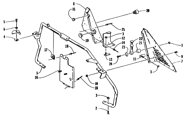 Parts Diagram for Arctic Cat 1994 JAG SNOWMOBILE STEERING SUPPORT ASSEMBLY