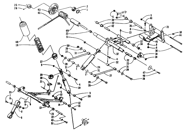 Parts Diagram for Arctic Cat 1995 JAG SNOWMOBILE REAR SUSPENSION ARM ASSEMBLIES