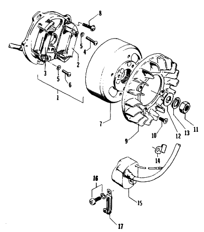 Parts Diagram for Arctic Cat 1995 KITTY CAT SNOWMOBILE MAGNETO