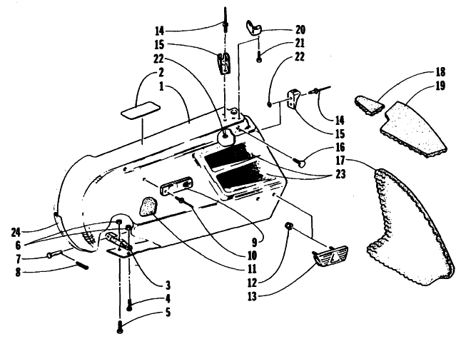 Parts Diagram for Arctic Cat 1995 PANTHER RENTAL SNOWMOBILE SIDE POD ASSEMBLY