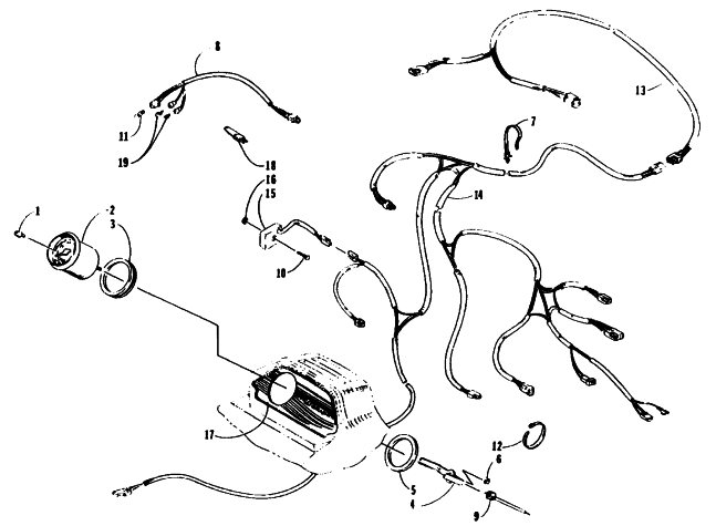 Parts Diagram for Arctic Cat 1995 PANTHER RENTAL SNOWMOBILE INSTRUMENTS AND WIRING ASSEMBLIES