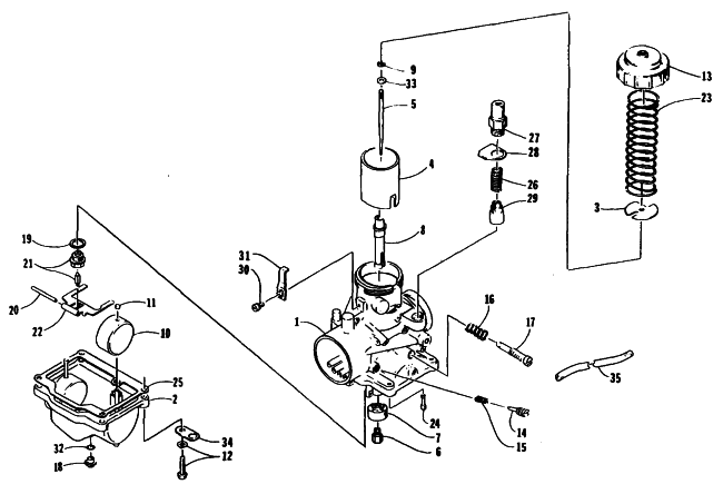 Parts Diagram for Arctic Cat 1994 JAG SNOWMOBILE CARBURETOR