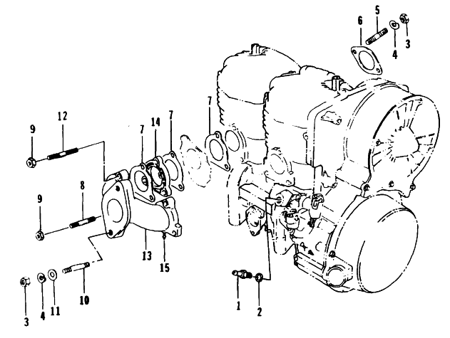 Parts Diagram for Arctic Cat 1995 PANTHER DELUXE SNOWMOBILE INTAKE MANIFOLD