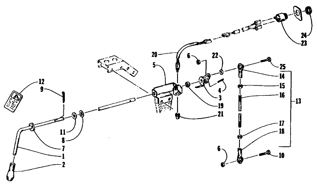 Parts Diagram for Arctic Cat 1995 PANTHER DELUXE SNOWMOBILE REVERSE SHIFT LEVER ASSEMBLY