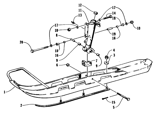 Parts Diagram for Arctic Cat 1995 PANTERA SNOWMOBILE SKI AND SPINDLE ASSEMBLY