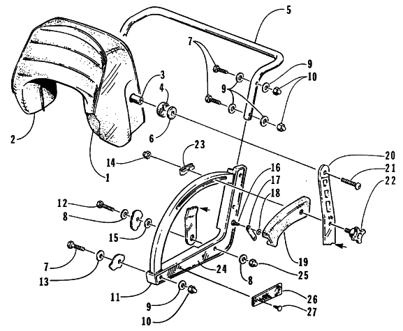 Parts Diagram for Arctic Cat 1995 PANTERA SNOWMOBILE BACKREST ASSEMBLY