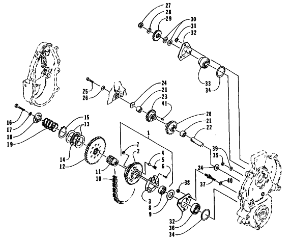 Parts Diagram for Arctic Cat 1995 PANTERA SNOWMOBILE DRIVE/REVERSE DROPCASE ASSEMBLY