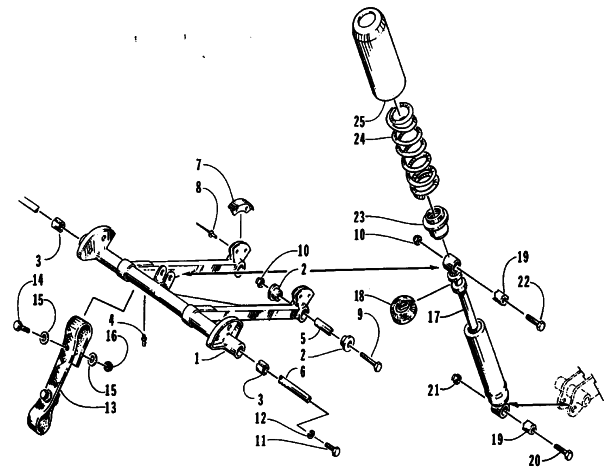 Parts Diagram for Arctic Cat 1995 PUMA 2-UP SNOWMOBILE REAR SUSPENSION - FRONT ARM ASSEMBLIES