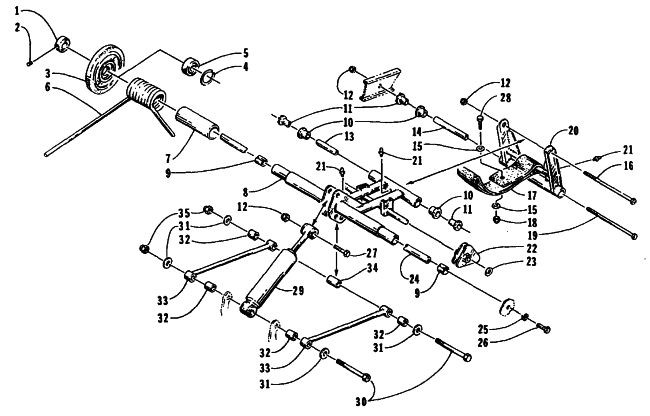Parts Diagram for Arctic Cat 1995 WILDCAT MOUNTAIN CAT SNOWMOBILE REAR SUSPENSION - REAR ARM ASSEMBLIES