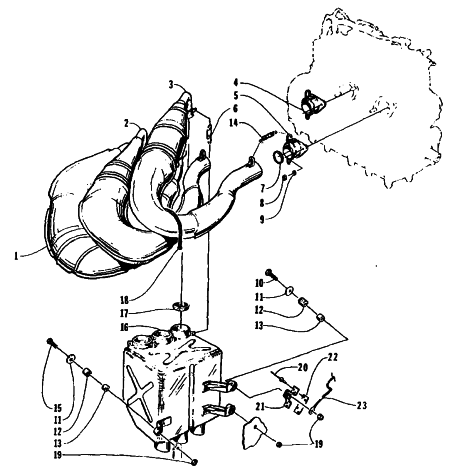 Parts Diagram for Arctic Cat 1995 THUNDERCAT MC DEEP LUG SNOWMOBILE EXHAUST ASSEMBLY