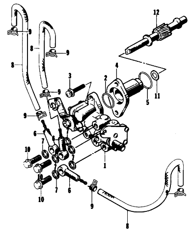 Parts Diagram for Arctic Cat 1995 THUNDERCAT MC DEEP LUG SNOWMOBILE OIL PUMP