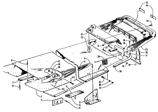 Parts Diagram for Arctic Cat 1995 WILDCAT MOUNTAIN CAT SNOWMOBILE TUNNEL AND REAR BUMPER