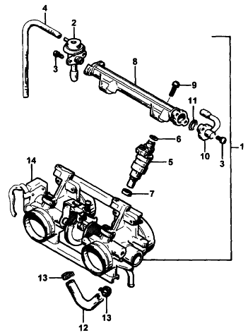 Parts Diagram for Arctic Cat 1995 WILDCAT MC DEEP LUG SNOWMOBILE THROTTLE BODY ASSEMBLY