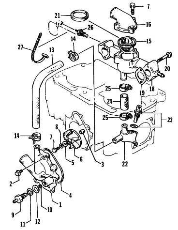 Parts Diagram for Arctic Cat 1995 WILDCAT MC DEEP LUG SNOWMOBILE WATER PUMP/WATER MANIFOLD