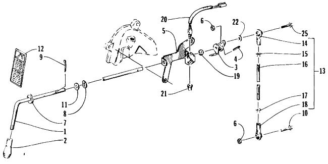 Parts Diagram for Arctic Cat 1995 WILDCAT TOURING SNOWMOBILE REVERSE SHIFT LEVER ASSEMBLY