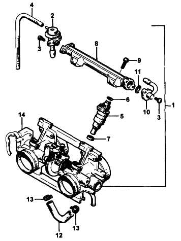 Parts Diagram for Arctic Cat 1995 WILDCAT TOURING SNOWMOBILE THROTTLE BODY ASSEMBLY