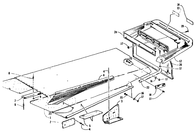 Parts Diagram for Arctic Cat 1995 Z 440 SNOWMOBILE TUNNEL AND REAR BUMPER