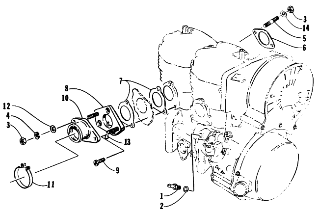 Parts Diagram for Arctic Cat 1995 Z 440 SNOWMOBILE INTAKE ASSEMBLY