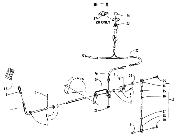 Parts Diagram for Arctic Cat 1995 Z 440 SNOWMOBILE REVERSE SHIFT LEVER ASSEMBLY