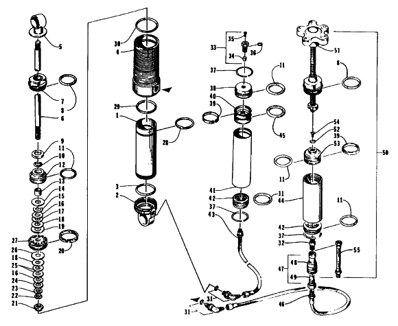 Parts Diagram for Arctic Cat 1995 ZR 400 SNOWMOBILE REAR SUSPENSION - FRONT ARM SHOCK ABSORBER