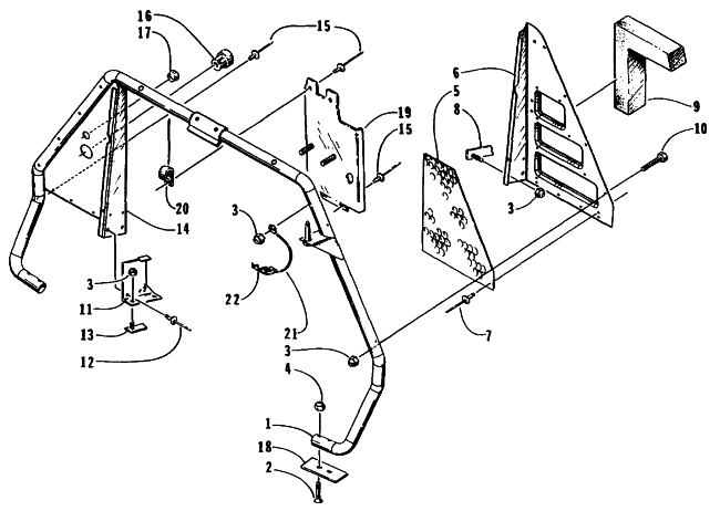 Parts Diagram for Arctic Cat 1995 ZR 400 SNOWMOBILE STEERING SUPPORT ASSEMBLY