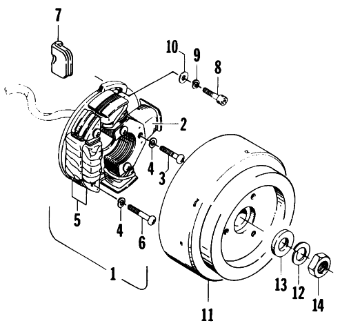 Parts Diagram for Arctic Cat 1995 ZR 400 SNOWMOBILE MAGNETO