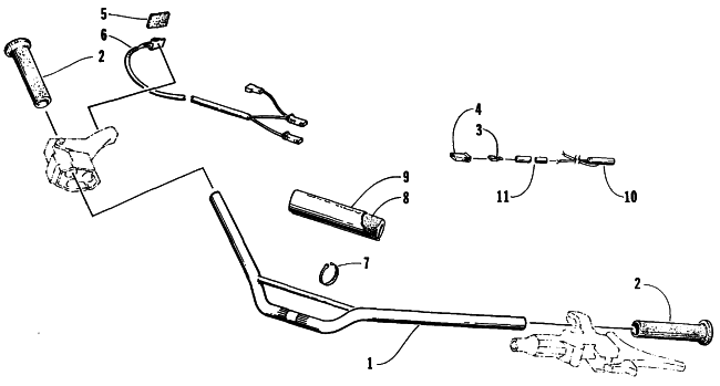 Parts Diagram for Arctic Cat 1995 ZR 440 SNOWMOBILE HANDLEBAR ASSEMBLY