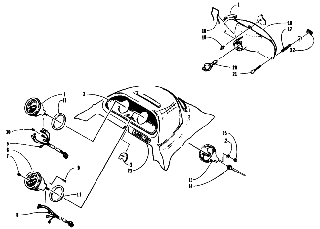 Parts Diagram for Arctic Cat 1995 ZR 580 EFI SNOWMOBILE HEADLIGHT AND INSTRUMENTS