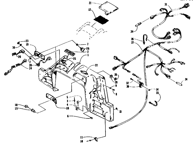 Parts Diagram for Arctic Cat 1995 ZR 580 EFI SNOWMOBILE CONSOLE, SWITCHES, AND WIRING ASSEMBLIES
