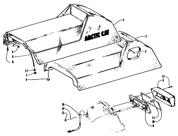 Parts Diagram for Arctic Cat 1995 ZR 580 EFI SNOWMOBILE SEAT AND TAILLIGHT ASSEMBLIES