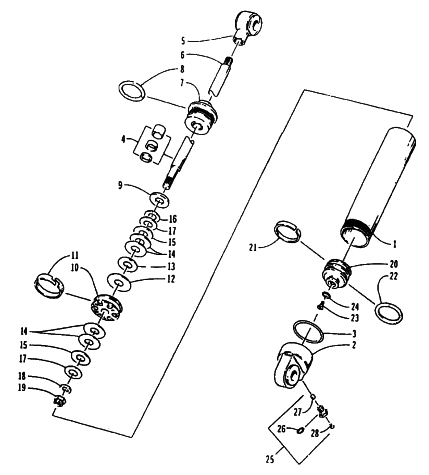 Parts Diagram for Arctic Cat 1995 ZR 700 SNOWMOBILE REAR SUSPENSION REAR ARM SHOCK ABSORBER