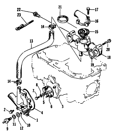 Parts Diagram for Arctic Cat 1995 ZR 700 SNOWMOBILE WATER PUMP/WATER MANIFOLD