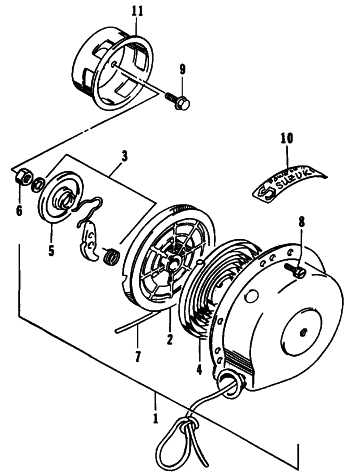 Parts Diagram for Arctic Cat 1995 ZR 700 SNOWMOBILE RECOIL STARTER