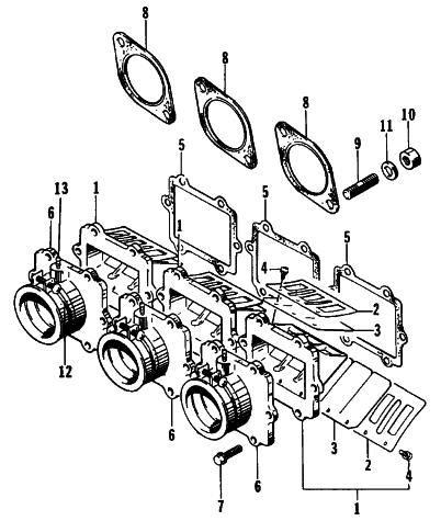 Parts Diagram for Arctic Cat 1995 ZRT 600 SNOWMOBILE REED VALVE ASSEMBLY