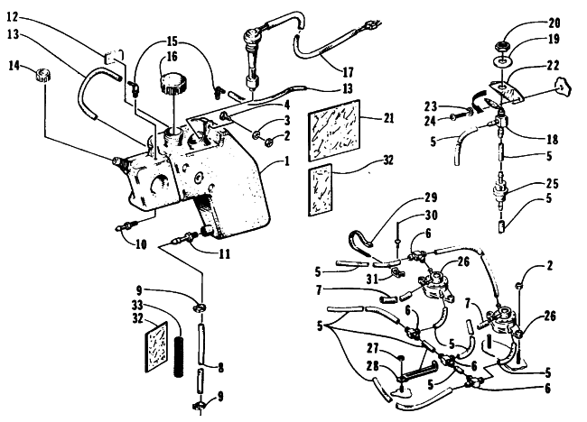 Parts Diagram for Arctic Cat 1995 ZRT 800 SNOWMOBILE OIL TANK AND FUEL PUMP