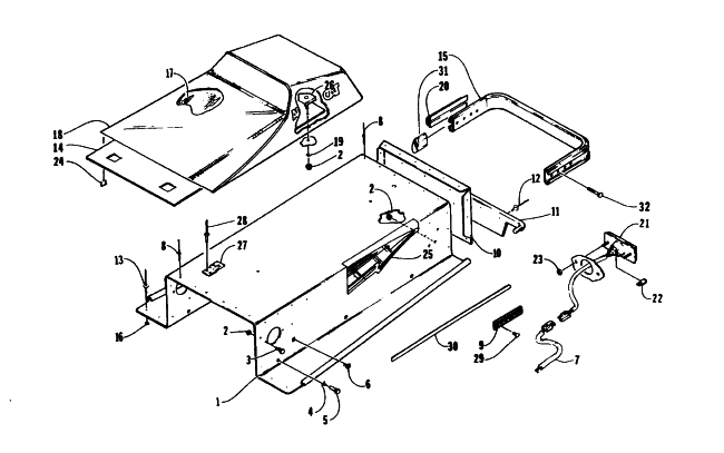 Parts Diagram for Arctic Cat 1996 KITTY CAT SNOWMOBILE SEAT, TUNNEL, AND TAILIGHT