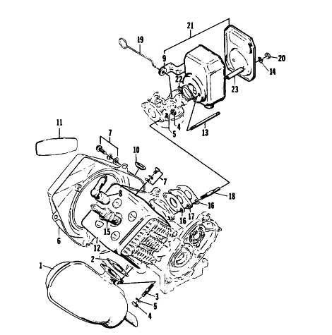 Parts Diagram for Arctic Cat 1996 KITTY CAT SNOWMOBILE MUFFLER, COWLING AND SILENCER