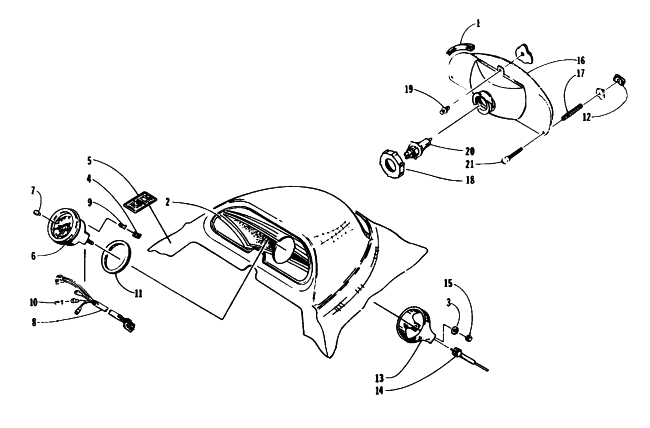 Parts Diagram for Arctic Cat 1996 PANTHER LC SNOWMOBILE HEADLIGHT AND INSTRUMENT POD