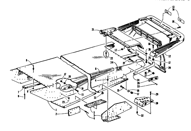 Parts Diagram for Arctic Cat 1996 PANTHER LC SNOWMOBILE TUNNEL AND REAR BUMPER