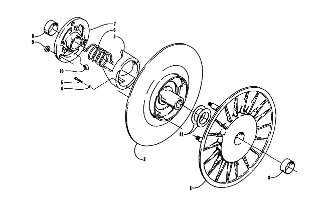 Parts Diagram for Arctic Cat 1996 PANTHER LC SNOWMOBILE DRIVEN CLUTCH