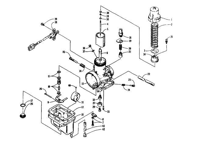 Parts Diagram for Arctic Cat 1994 COUGAR MOUNTAIN CAT SNOWMOBILE CARBURETOR