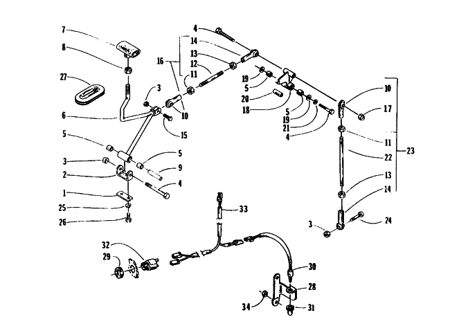 Parts Diagram for Arctic Cat 1996 COUGAR SNOWMOBILE REVERSE SHIFT LEVER ASSEMBLY