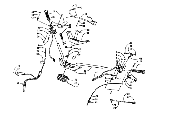 Parts Diagram for Arctic Cat 1996 PANTHER LC SNOWMOBILE HANDLEBAR AND CONTROLS