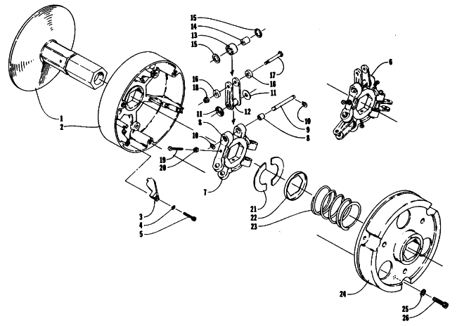 Parts Diagram for Arctic Cat 1985 PANTHER SNOWMOBILE DRIVE CLUTCH