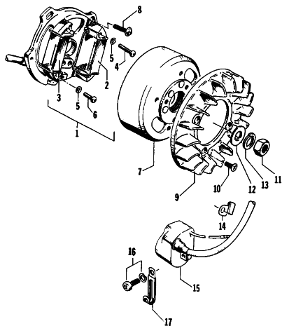 Parts Diagram for Arctic Cat 1993 KITTY CAT SNOWMOBILE MAGNETO