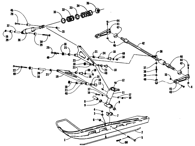 Parts Diagram for Arctic Cat 1990 WILDCAT 650 SNOWMOBILE SKI AND FRONT SUSPENSION