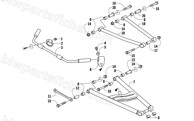 A-ARM AND SWAY BAR ASSEMBLY diagram