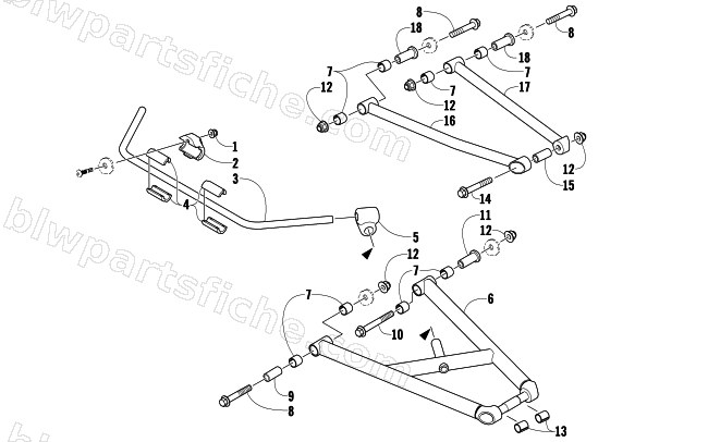 A-ARM AND SWAY BAR ASSEMBLY diagram